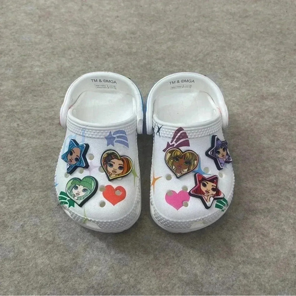 CROCS Kids Classic Rainbow High Toddlers White Slip On Shoes Size C5 Toddler - Picture 13 of 13